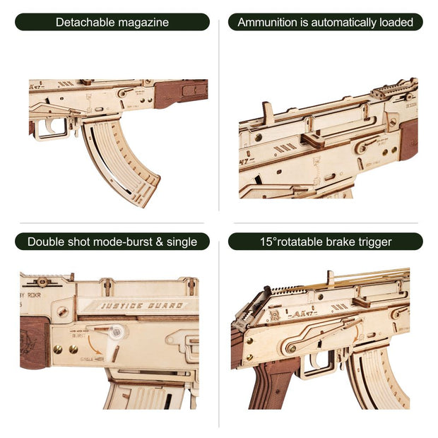 Automatic Rifle AK-47 3D Wooden Assembly