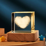 Transparent Crystal Cube Decoration Small Night Lamp