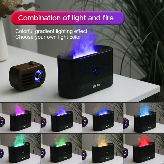 Ultrasonic Flame Humidifier Colorful  Fire Flame Aroma Diffuser