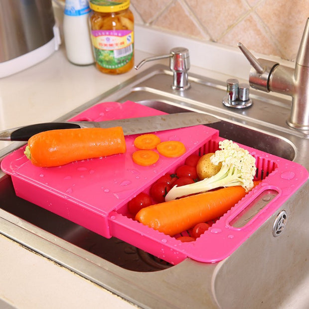 Multifunction Kitchen Chopping Blocks Sinks Drain Basket Cutting Board