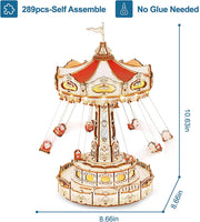 Magic Amusement Park Swing Ride Puzzle in legno 3D