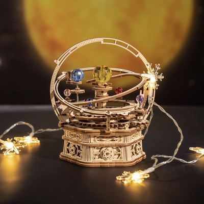 Rotating Starry Night Mechanical Music Box 3D Wooden Puzzle