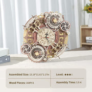 Time Art Zodiac Wall Clock 3D Wooden Puzzle