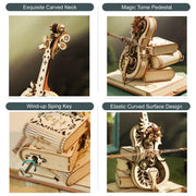 Magic Cello Mechanical Music Box Moveable Stem