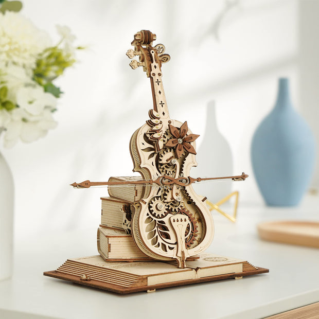 Magic Cello Mechanical Music Box Moveable Stem