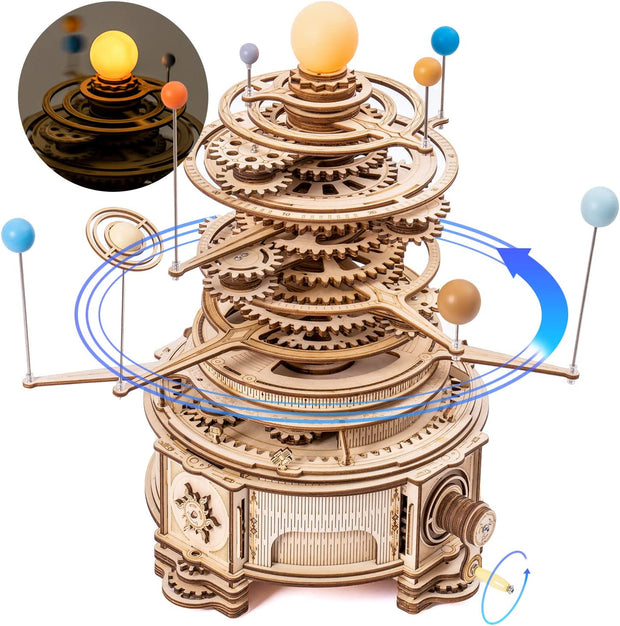 Rotatable Mechanical Orrery 3D Wooden Puzzle Games