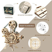 Classic Film Projector 3D Wooden Puzzle