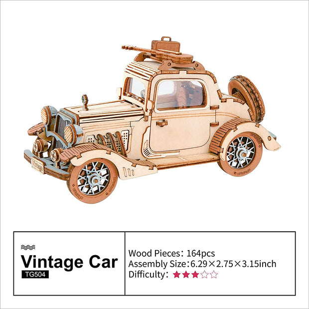 Rolife Vintage Car Model 3D Wooden Puzzle