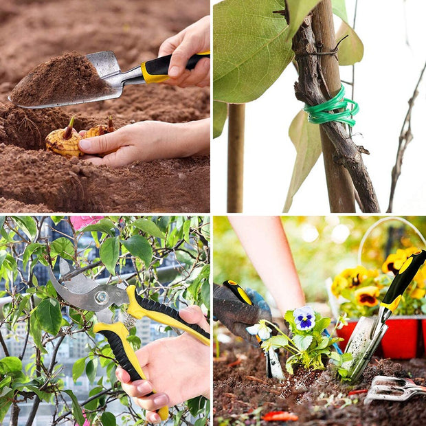 Garten-Pflanzwerkzeuge-Familienset, dreiteiliges Schaufel- und Topfwerkzeug