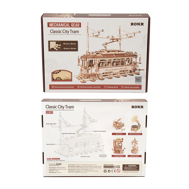 Classic City Tram 3D Wooden Puzzle Building