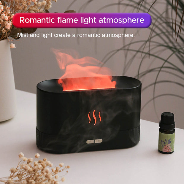 Ultrasonic Flame Humidifier Colorful  Fire Flame Aroma Diffuser