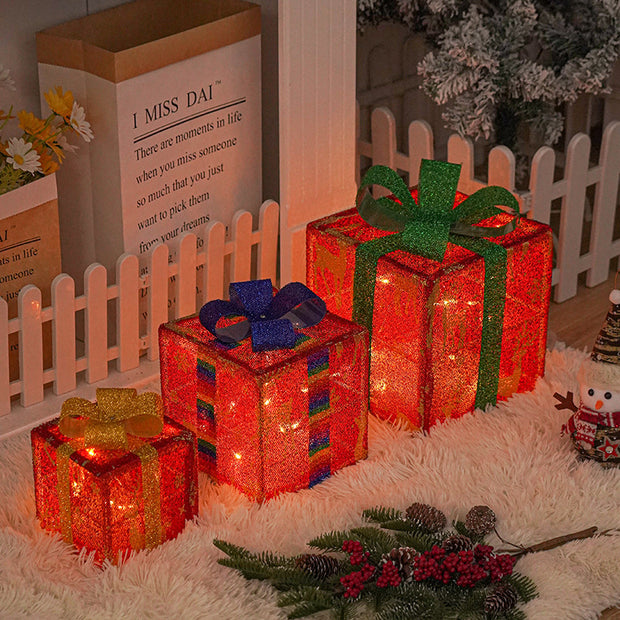 Decorazioni natalizie per esterni illuminate Confezione regalo natalizia luminosa