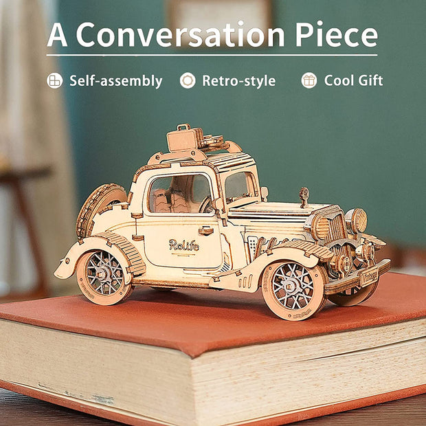 Rolife Vintage Car Model 3D Wooden Puzzle