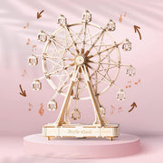 Wooden Rotatable Ferris Wheel Model With Playing Music