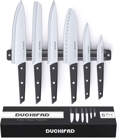 Magnetic Knife Strip With Knife Set, 6 Piece Knife Set With Magnetic Knife Holder