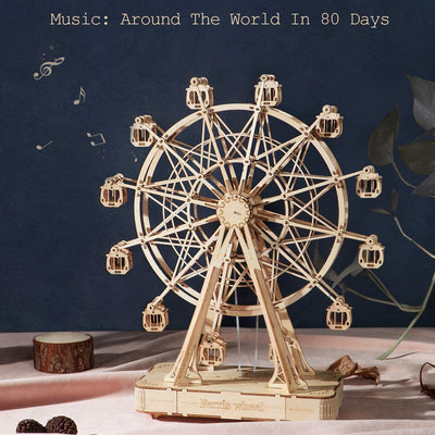 Wooden Rotatable Ferris Wheel Model With Playing Music