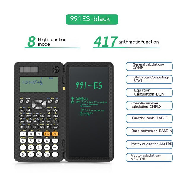 2-in-1-Handschrifttablett mit faltbarem Taschenrechner