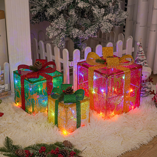 Lighted Up Outdoor Christmas Decorations Luminous Christmas Gift Box