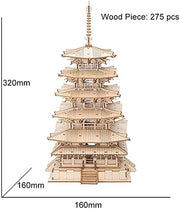 Fünfstöckige Pagode 3D Holzpuzzle