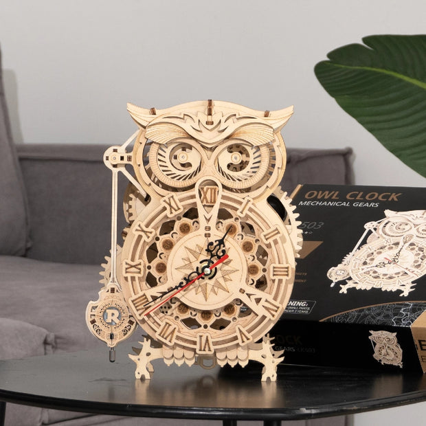 Owl Wooden Clock