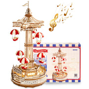 Parachute Tower Amusement Park 3D Wooden Puzzle