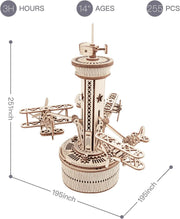 Puzzle in legno con torre di controllo dell'aereo per adulti